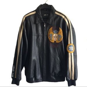 Pelle Pelle Men’s Vintage Leather Skull Coat